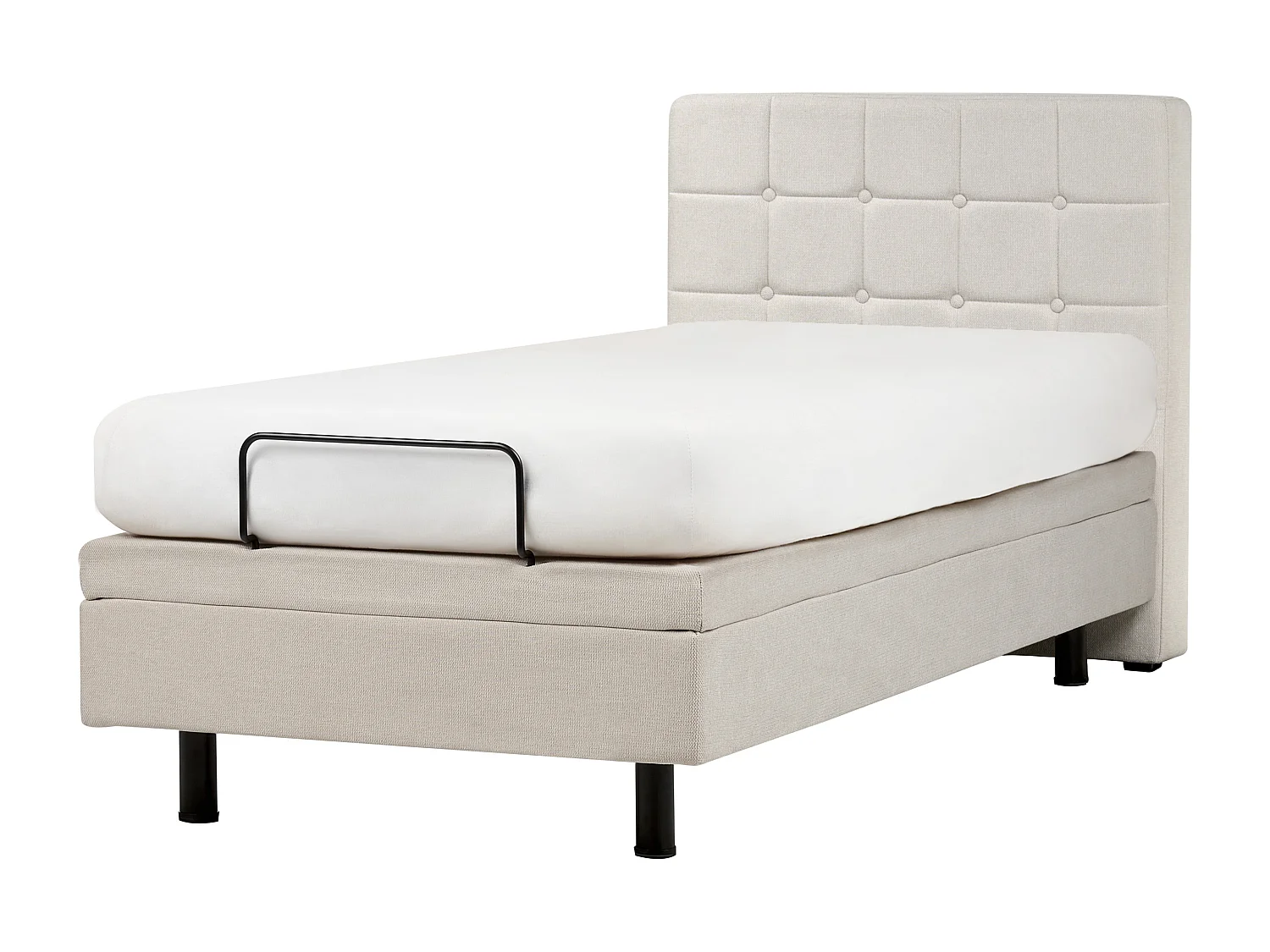 Bett verstellbar Stoff DUKE 90 x 200 cm Hellbeige