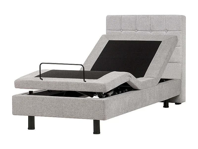 Bett verstellbar Stoff DUKE 90 x 200 cm Hellgrau