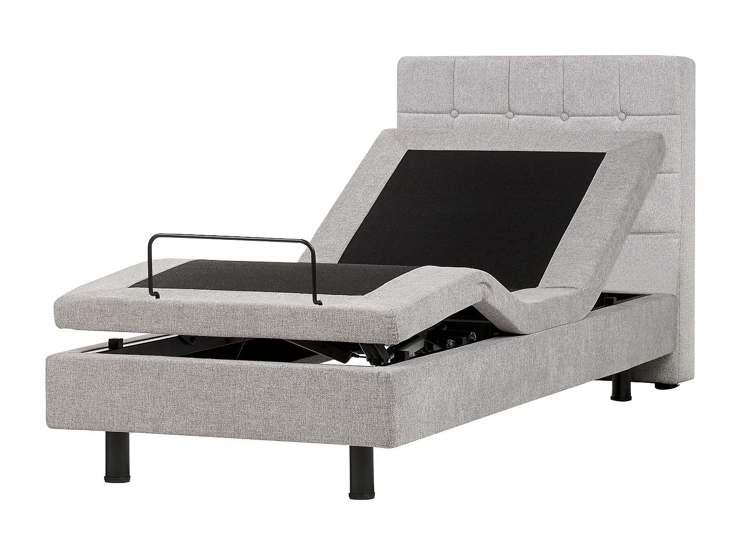 Bett verstellbar Stoff DUKE 90 x 200 cm Hellgrau