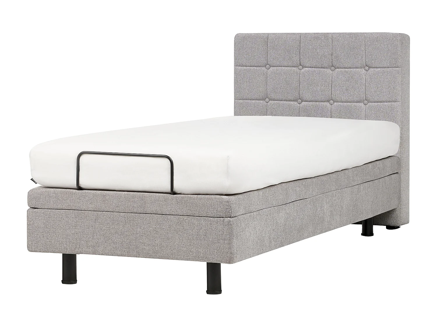 Bett verstellbar Stoff DUKE 90 x 200 cm Hellgrau