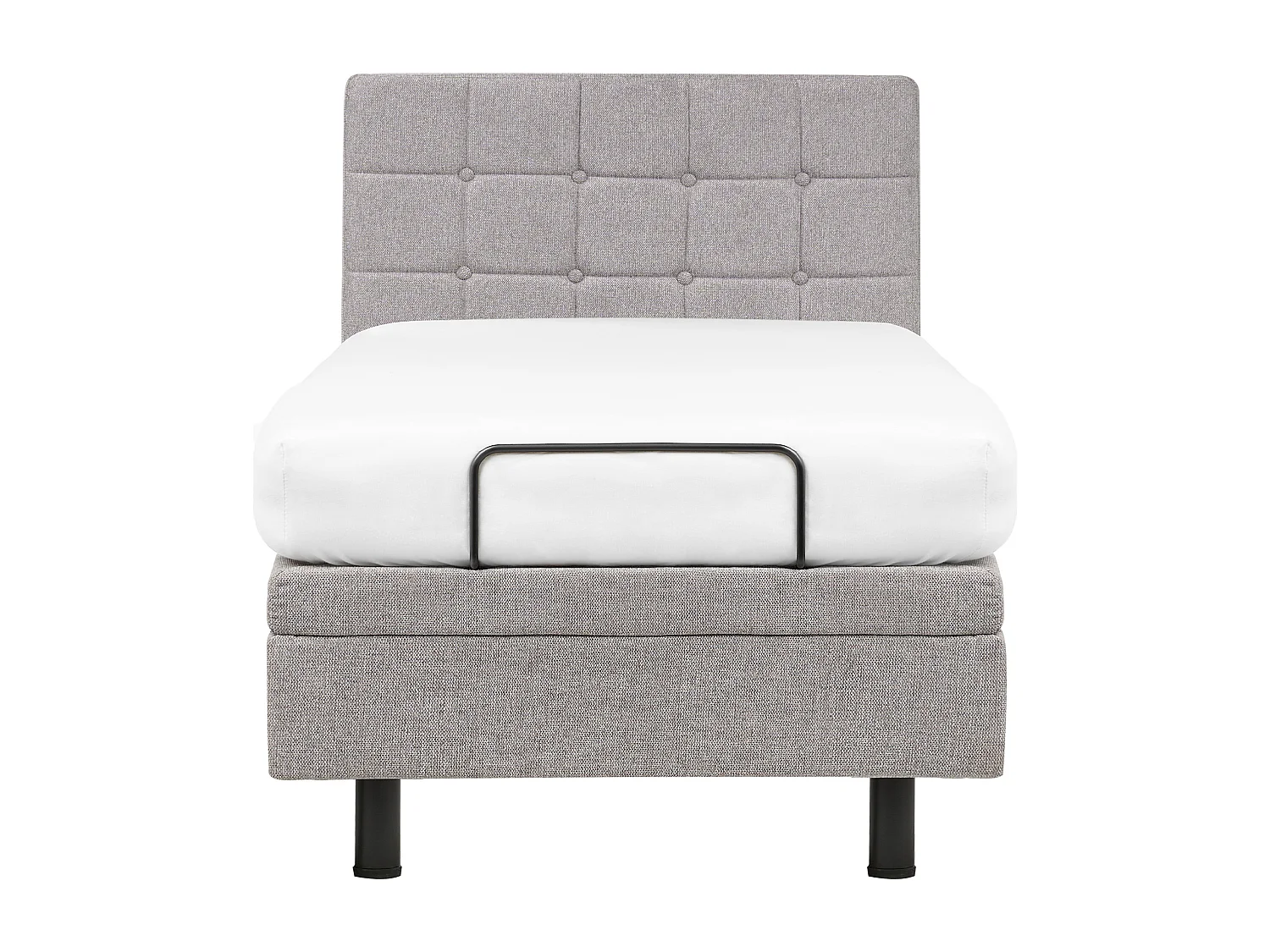 Bett verstellbar Stoff DUKE 90 x 200 cm Hellgrau