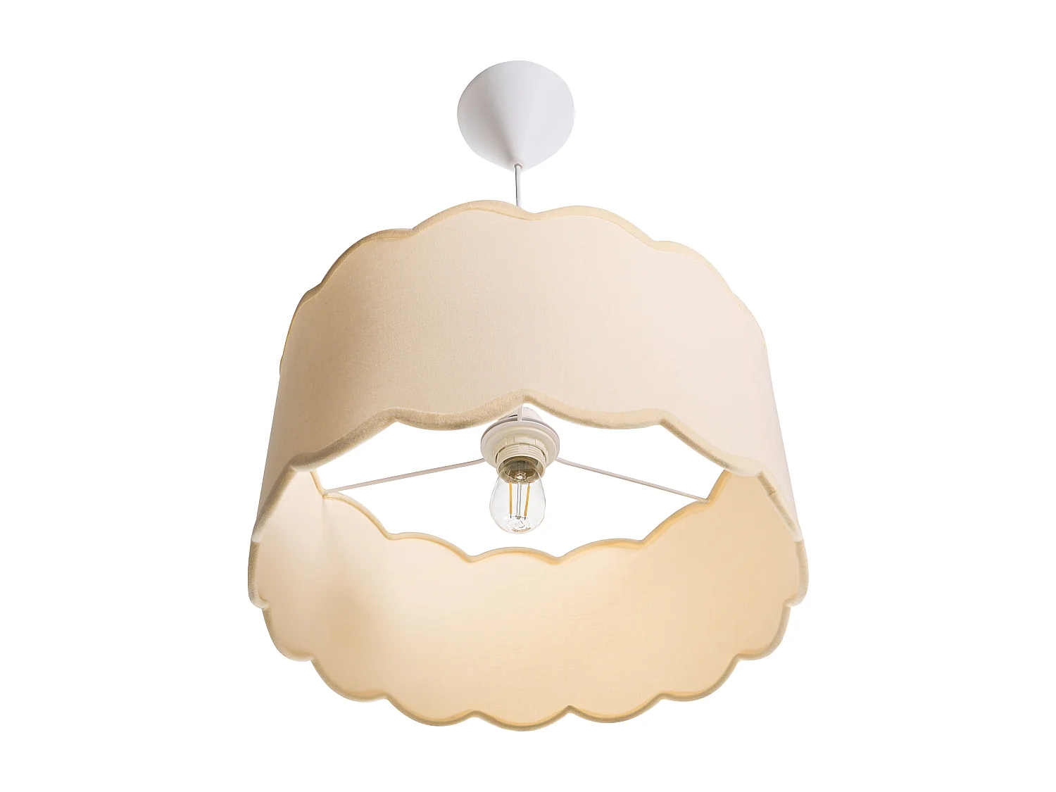 Lampe suspension GAIREZI Métal Blanc/beige