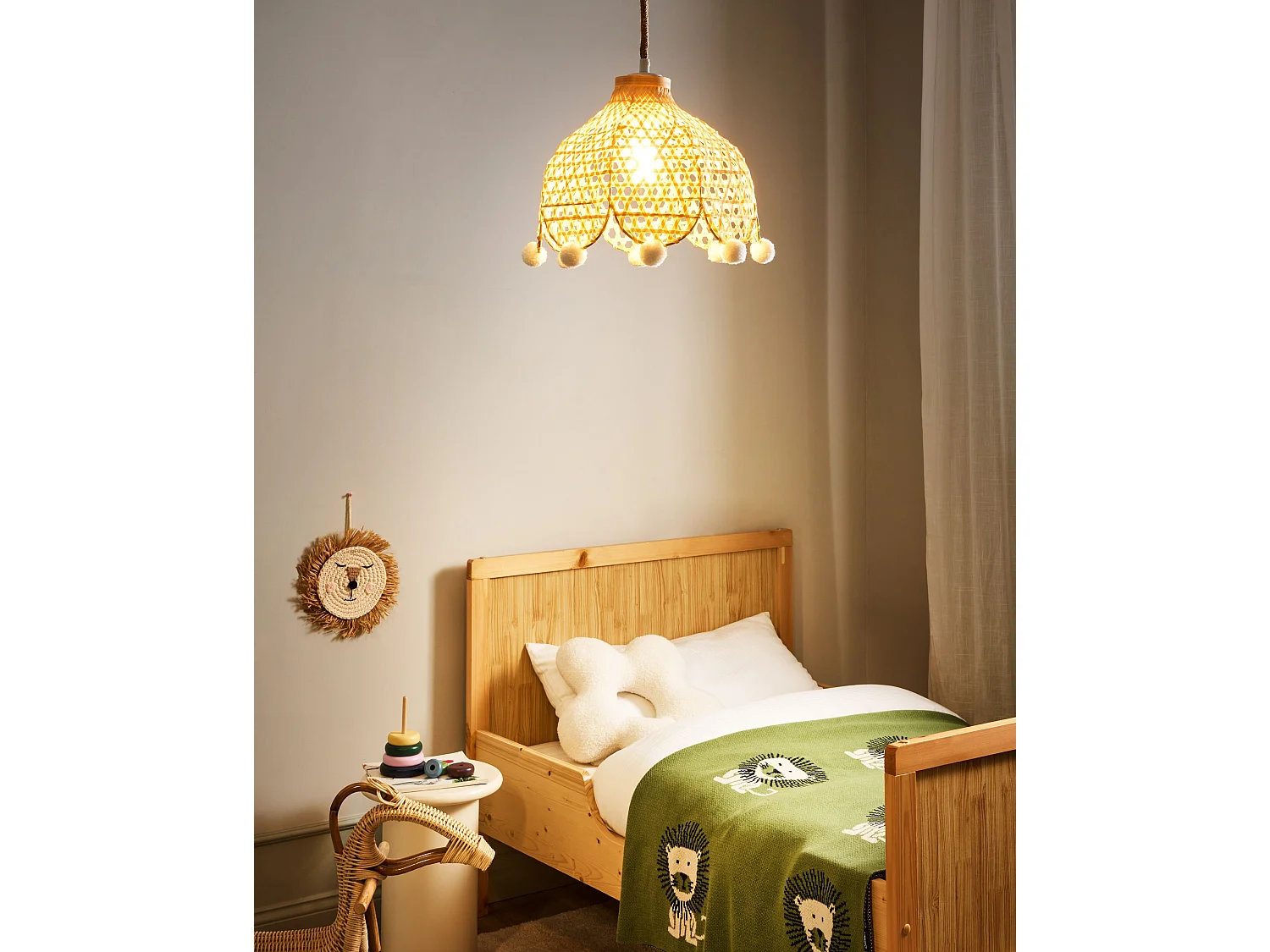 Lampe suspension MANYAME Rotin Naturel