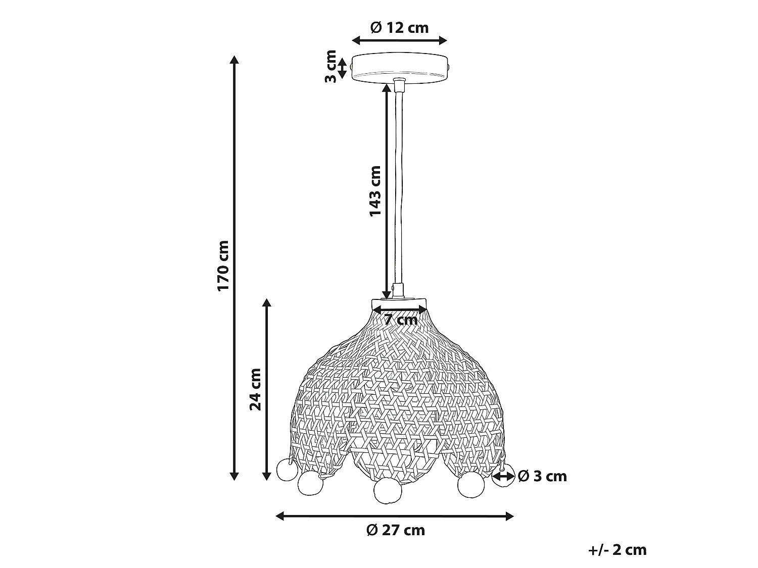 Pendant Lamp MANYAME Rattan Natural