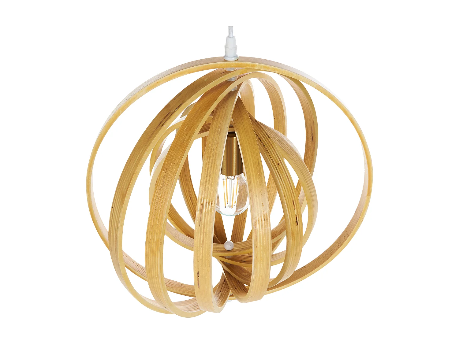 Lampe suspension MURRELL Bois de peuplier Marron clair