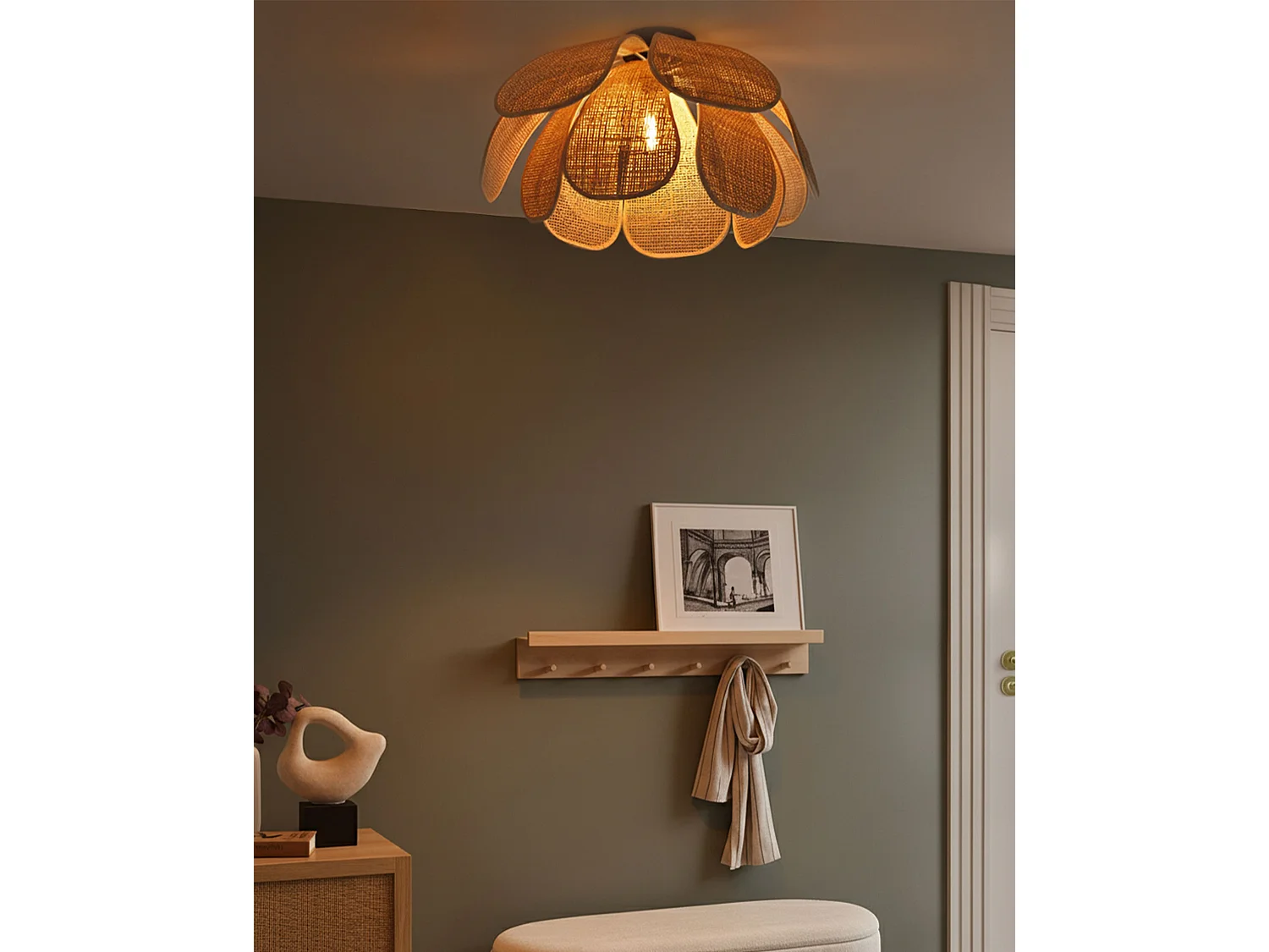 Plafonnier CHIREDZI Rotin Naturel