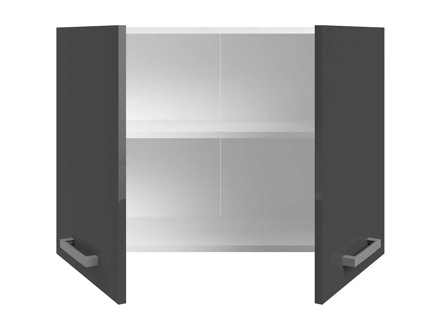 Cuisine complète - Avec plan de travail 240 cm - Gris brillant et Blanc - TRATTORIA