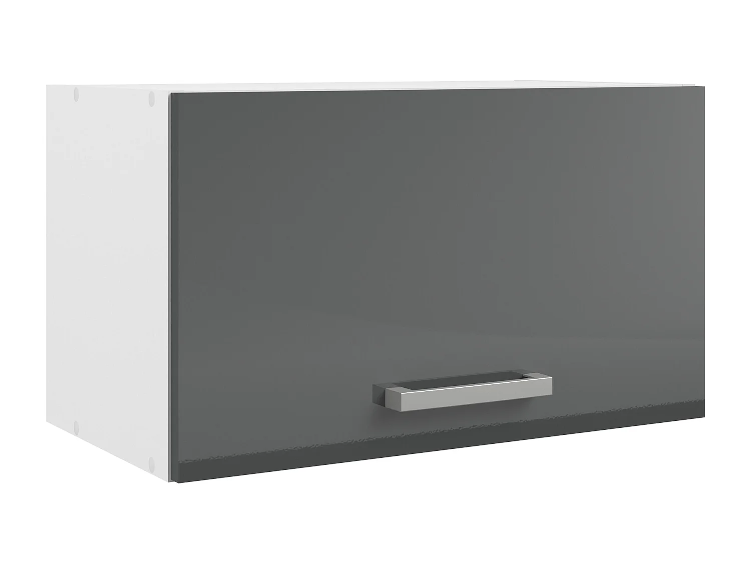 Cuisine complète - Avec plan de travail 240 cm - Gris brillant et Blanc - TRATTORIA