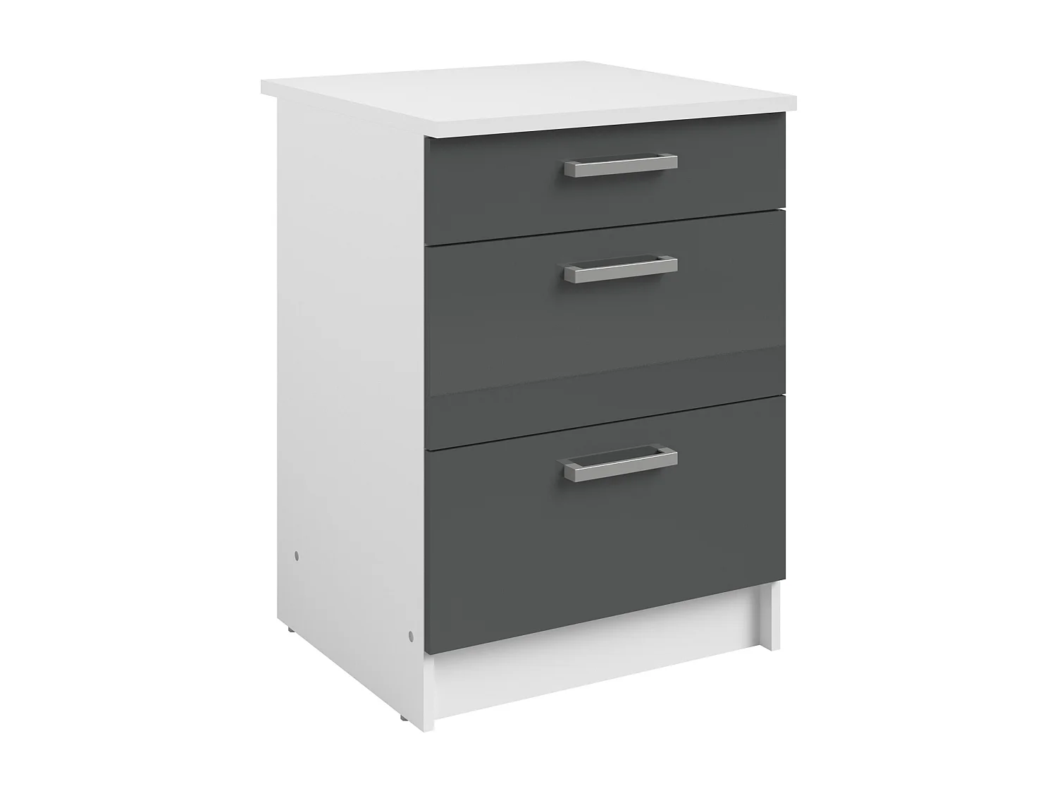 Cuisine complète - Avec plan de travail 240 cm - Gris brillant et Blanc - TRATTORIA