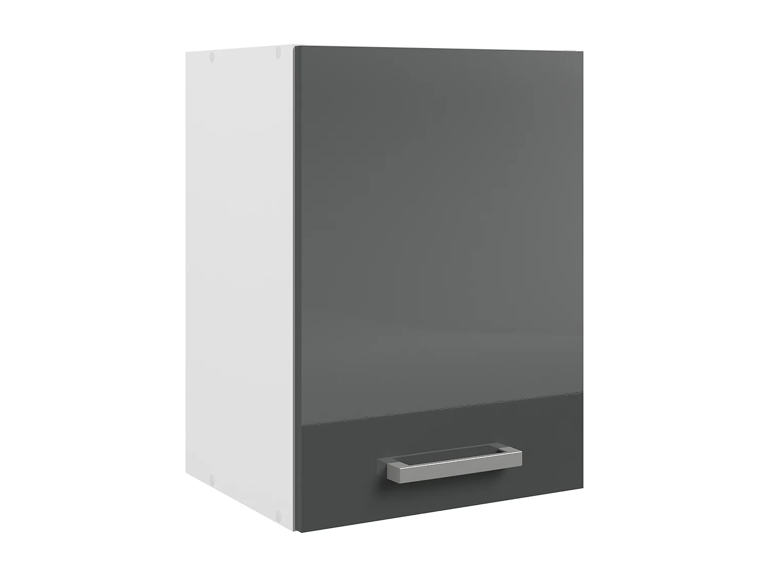 Cuisine complète - Avec plan de travail 240 cm - Gris brillant et Blanc - TRATTORIA