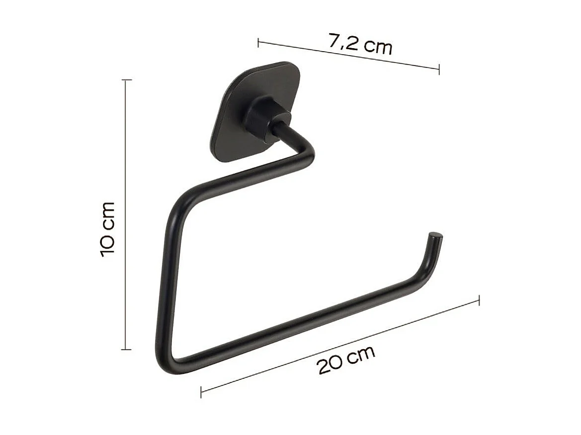 Porte-Serviettes Mural En Anneau D'acier Inoxydable Noir Mat | Timo