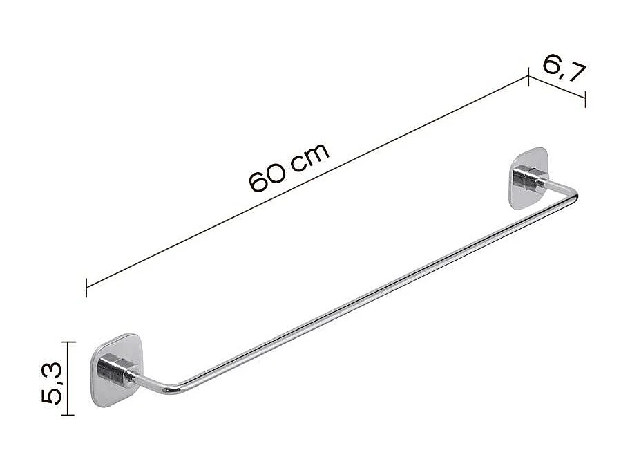 Porte-Serviettes En Acier Inoxydable Chromé De 60 Cm | Timo