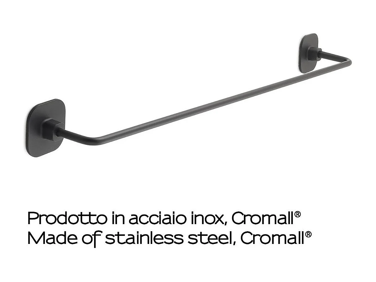 Porte-Serviettes De 60 Cm En Acier Inoxydable Noir Mat  | Timo