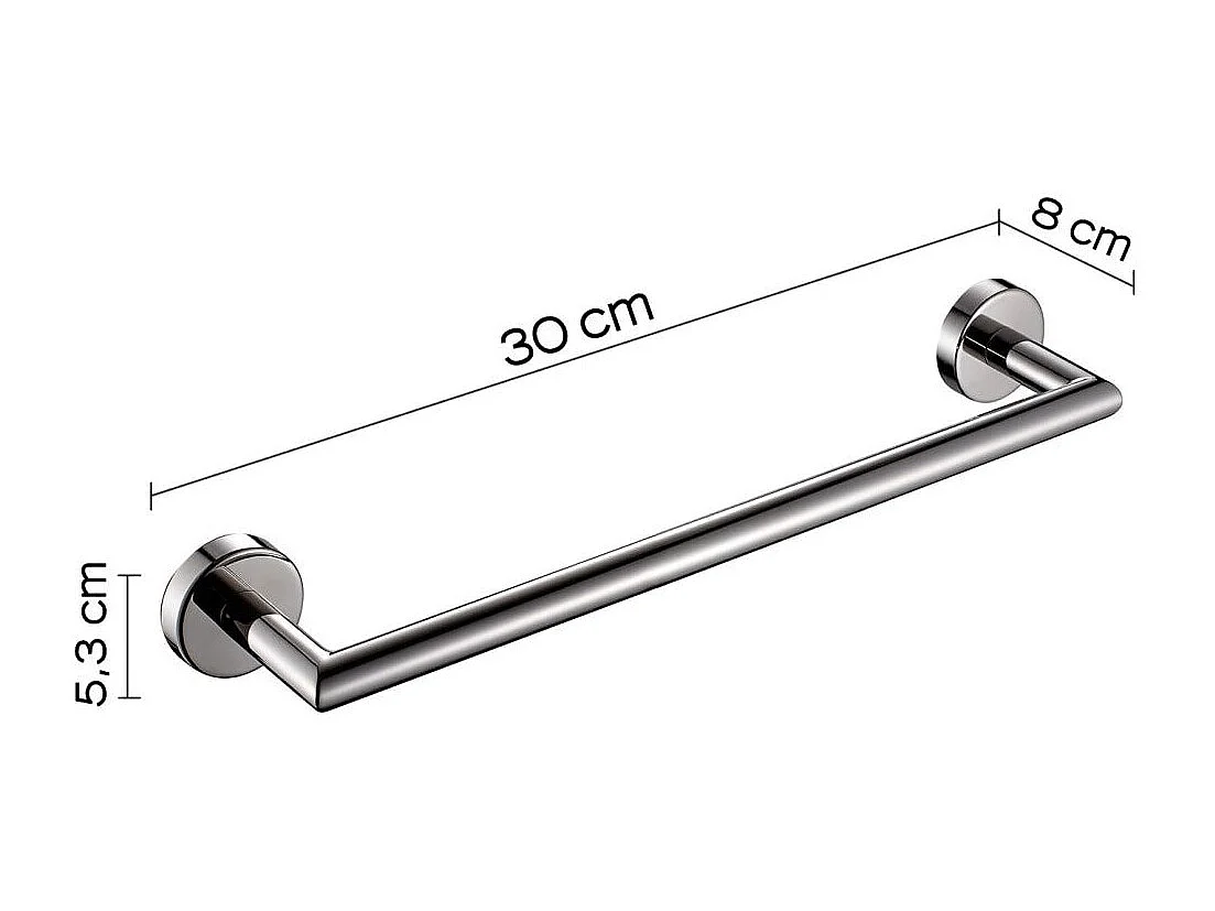 Porte-Serviettes 30Cm En Acier Inoxydable Chromé Poli | Loto