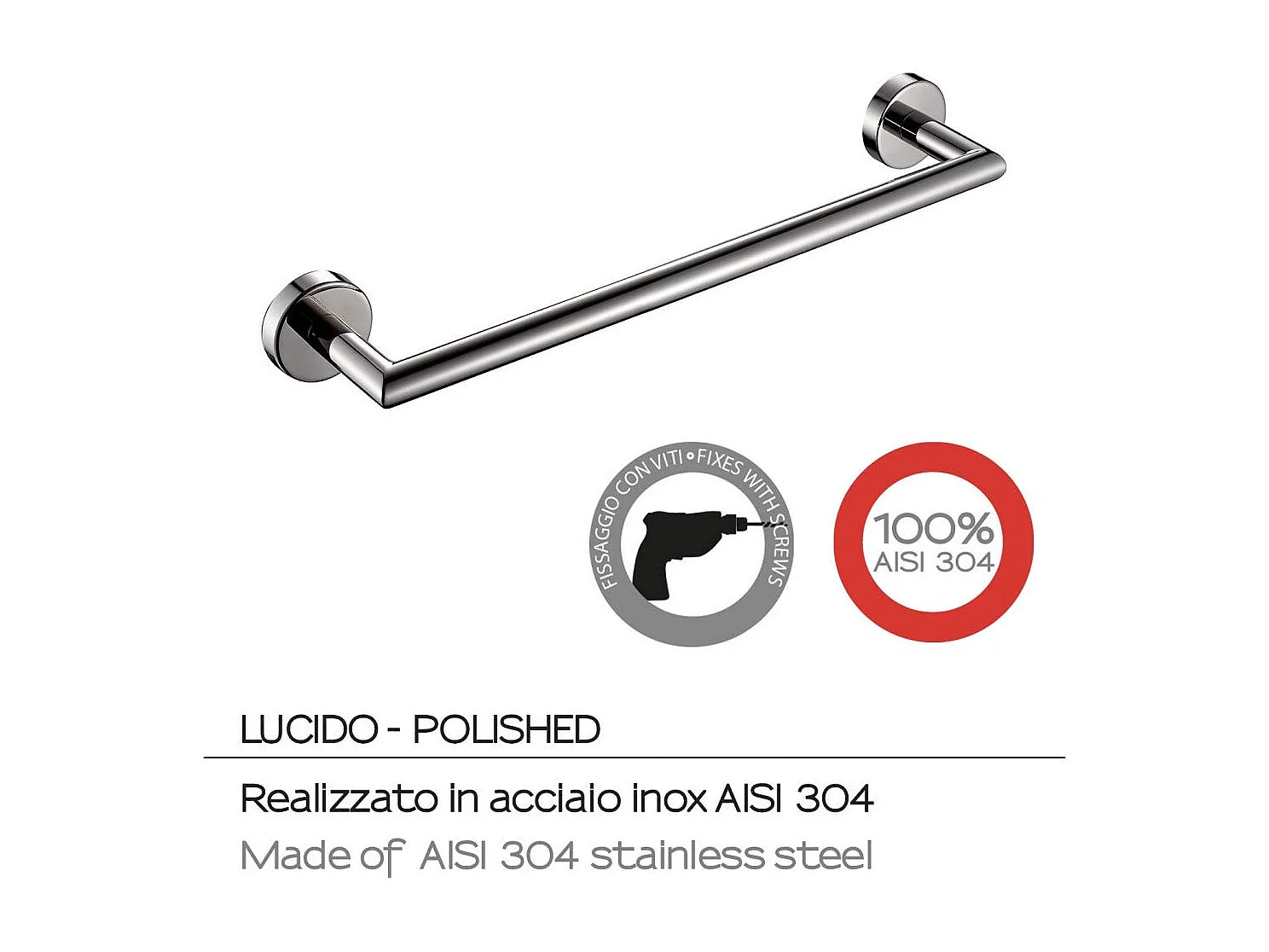 Porte-Serviettes 30Cm En Acier Inoxydable Chromé Poli | Loto