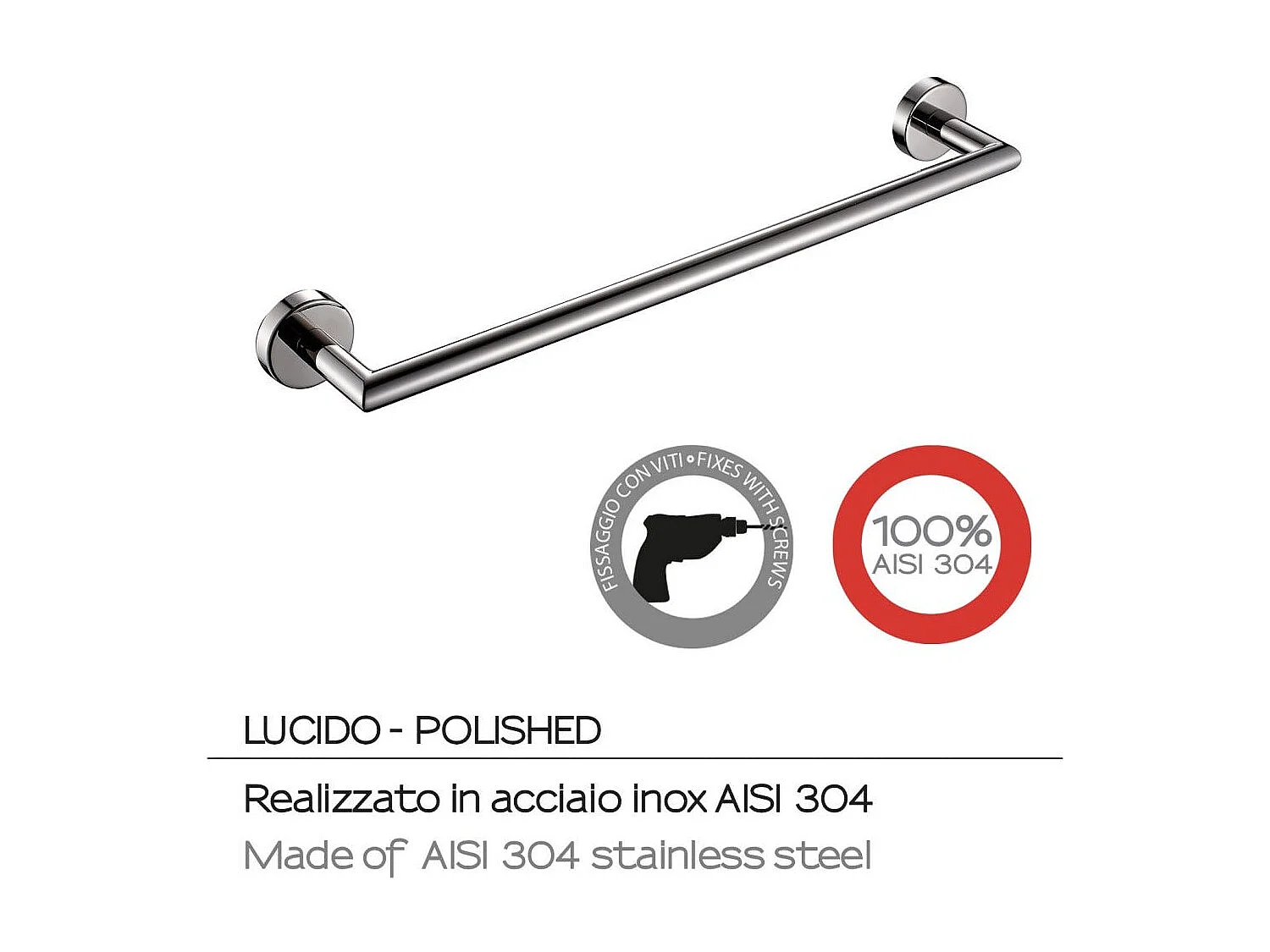 Porte-Serviettes De Salle De Bains En Acier Chromé Poli De 45 Cm | Loto