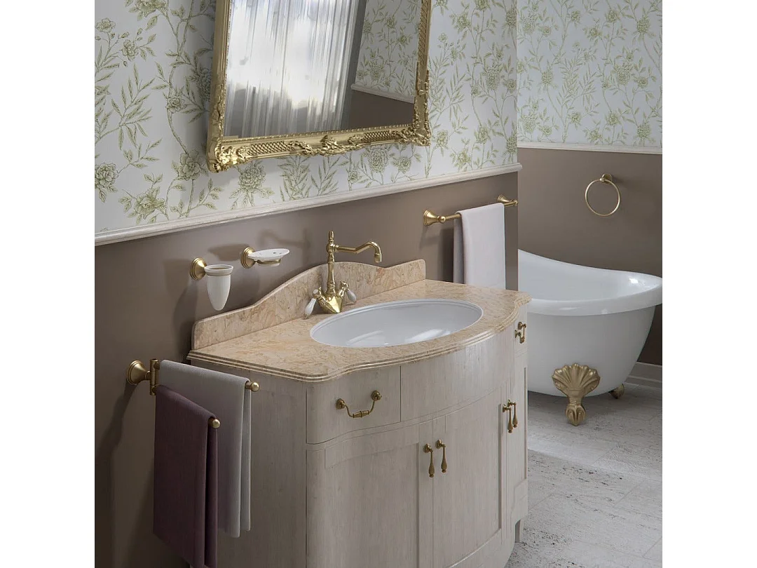 Porte-Serviettes Mural De 45 Cm En Acier Bronzé | Rosa