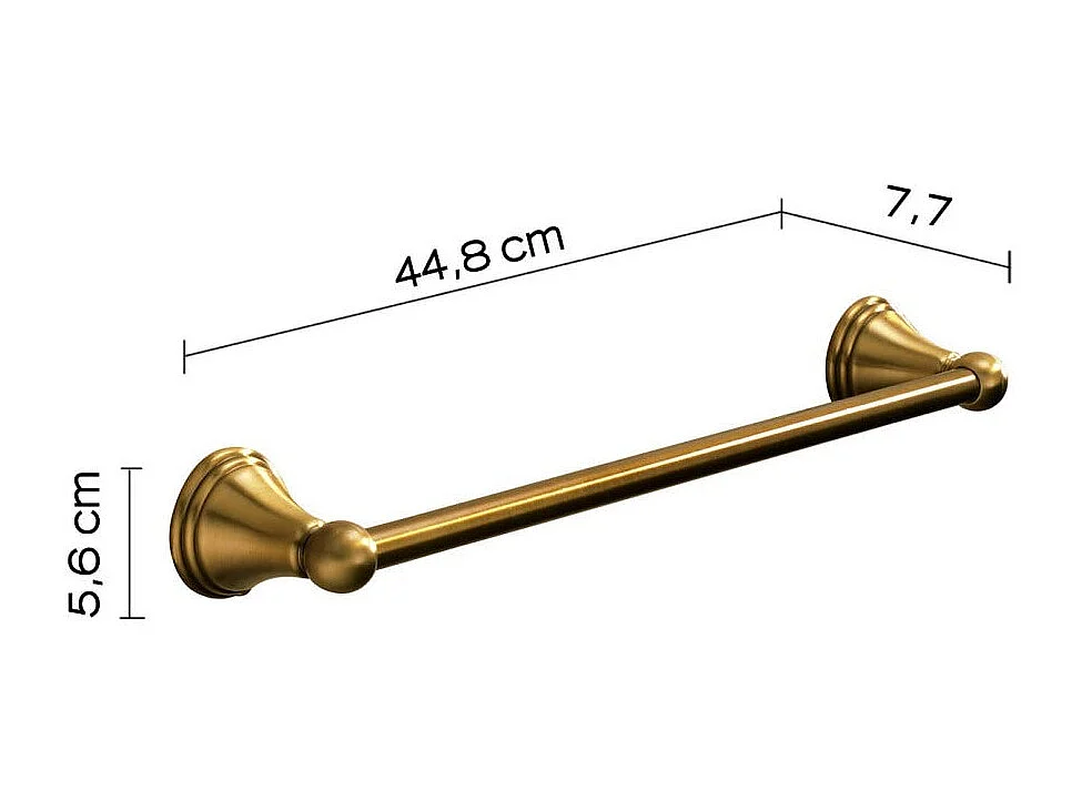 Porte-Serviettes Mural De 45 Cm En Acier Bronzé | Rosa