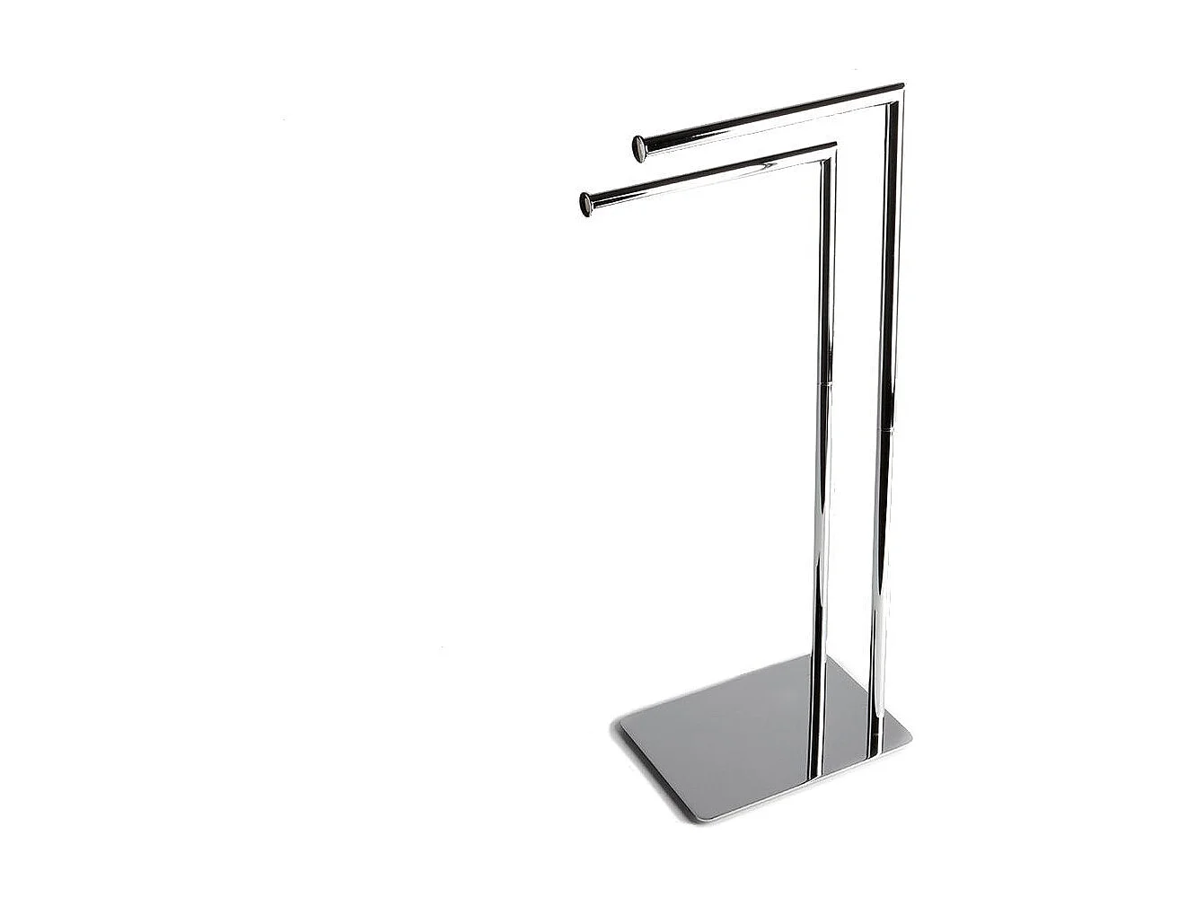 Support Chromé À 2 Essuie-Mains Avec Base Rectangulaire