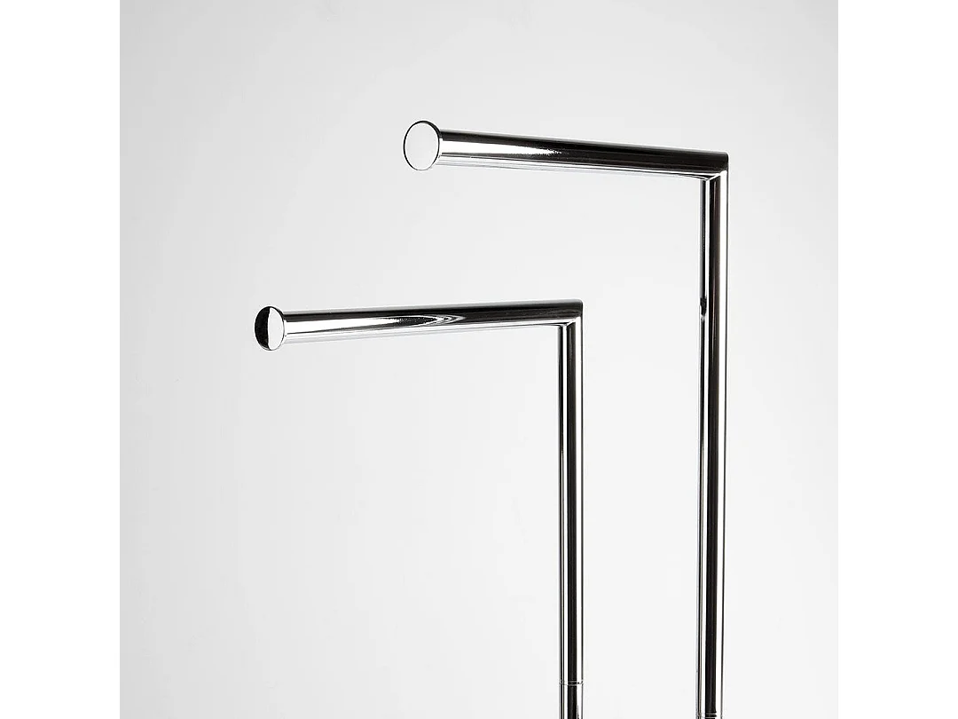 Support Chromé À 2 Essuie-Mains Avec Base Rectangulaire