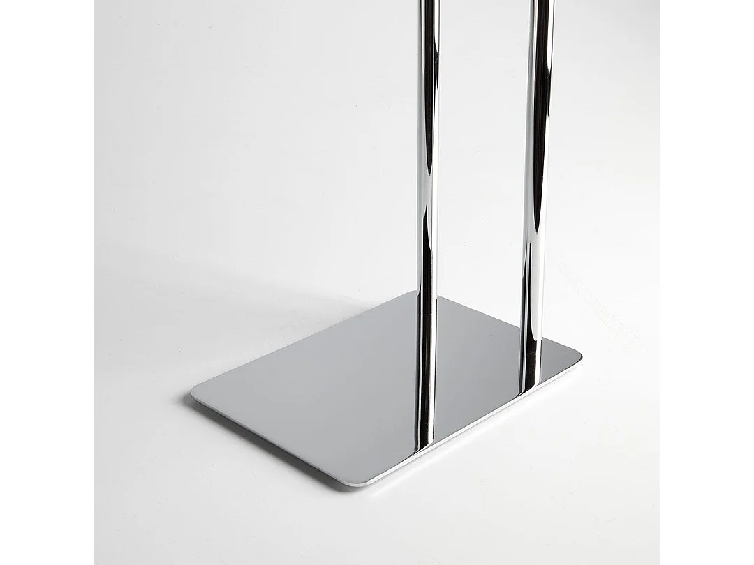 Support Chromé À 2 Essuie-Mains Avec Base Rectangulaire