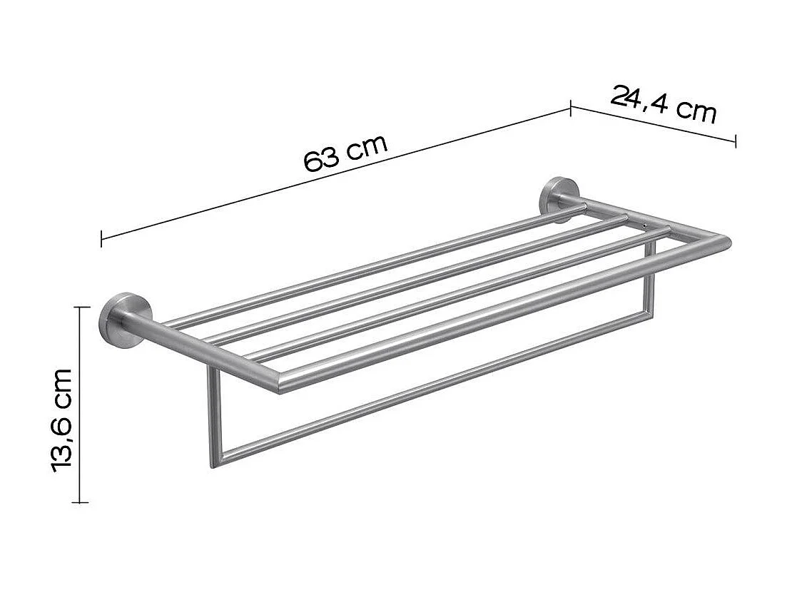 Étagère Porte-Serviettes En Acier Chromé Brossé | Loto