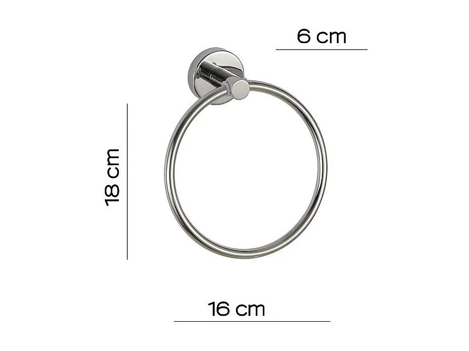 Porte-Serviettes Annulaire Poli En Acier Aisi 304 - Fixation Avec Vis Incluses | Loto