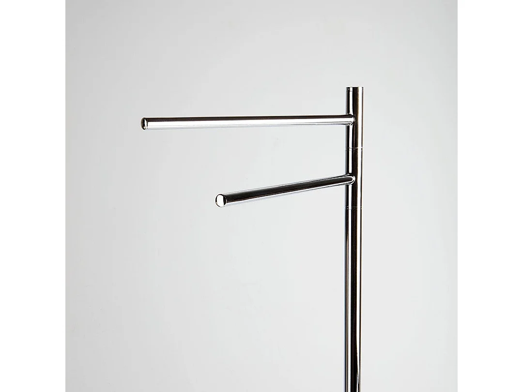 Porte-Serviettes Chromé À 2 Bras Avec Base En Demi-Lune