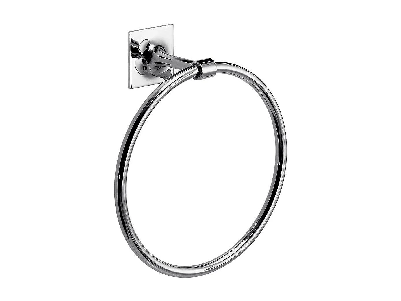 Mimosa Porte-Serviettes Mural À Anneau En Laiton Chromé| Mimosa