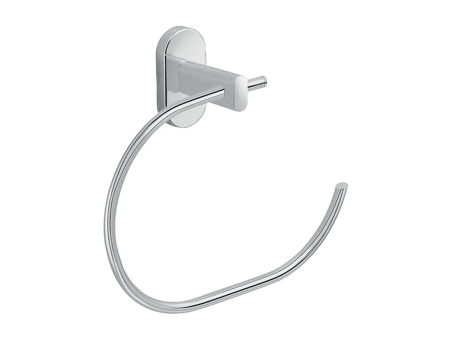 Barre Porte-Serviettes Avec Anneau En Métal Chromé | Cipro