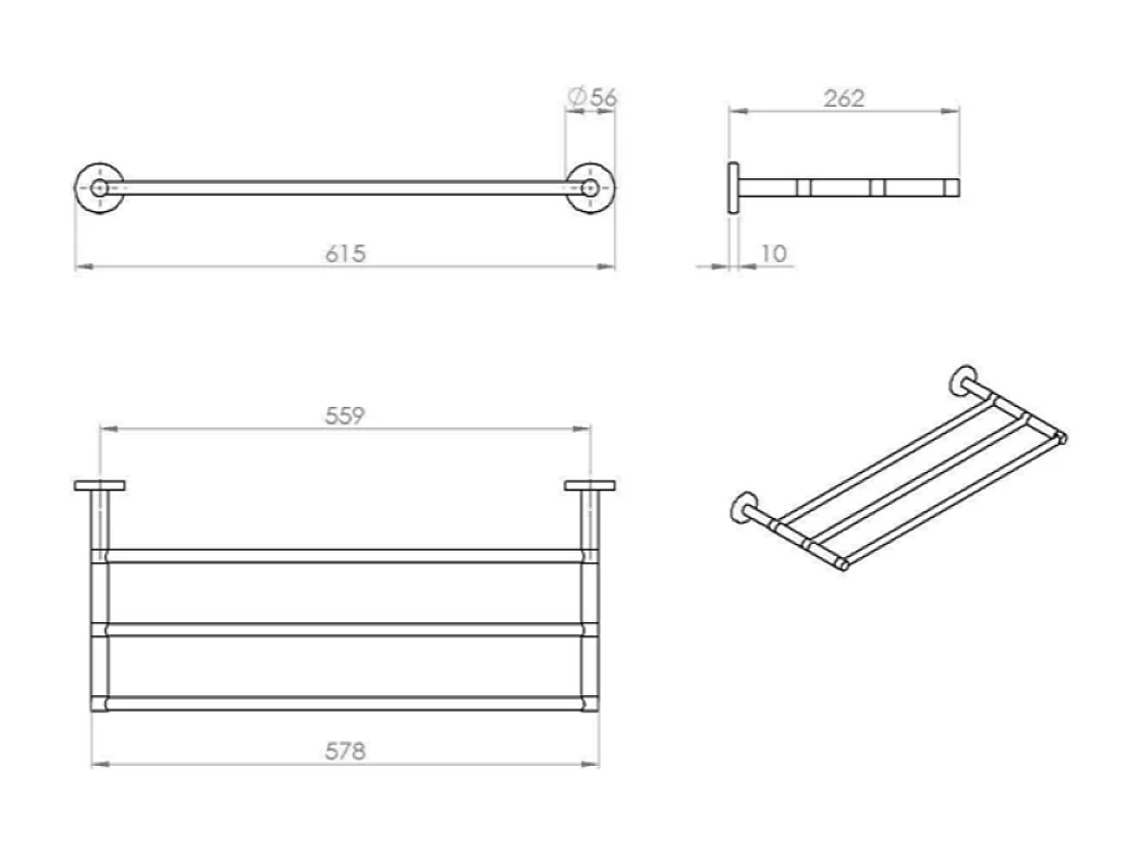 Porte-Serviettes Mural En Acier | Giacarta