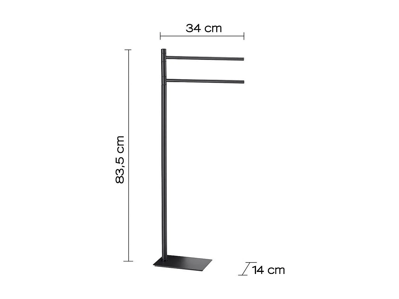 Porte-Serviettes En Acier Noir Mat | Silene