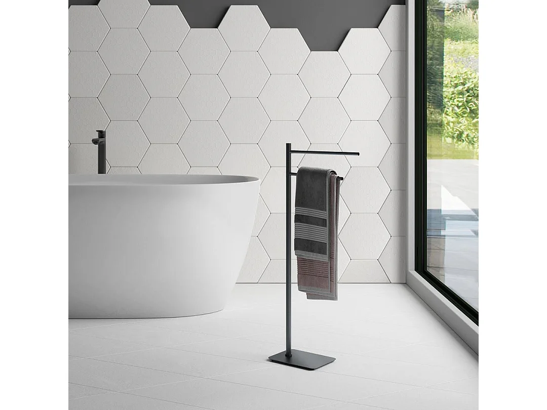 Caisson En Acier Noir Mat Avec Porte-Serviettes  | Re