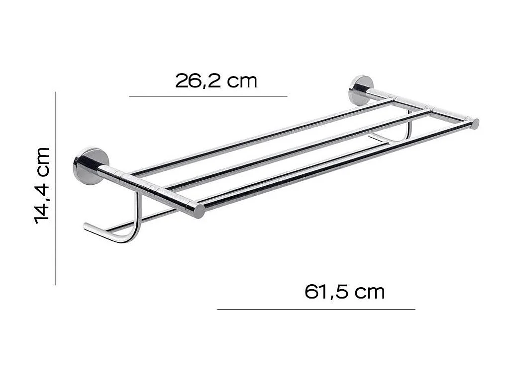 Porte-Serviettes Mural Double En Acier 60Cm  | Giacarta