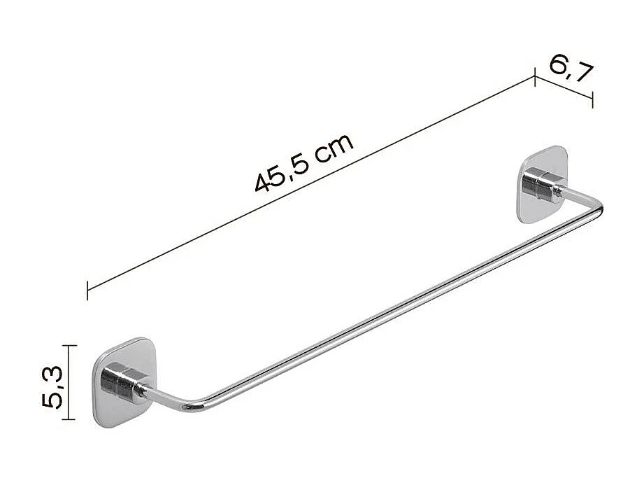 Porte-Serviettes En Acier Inoxydable Chromé De 45 Cm  | Timo