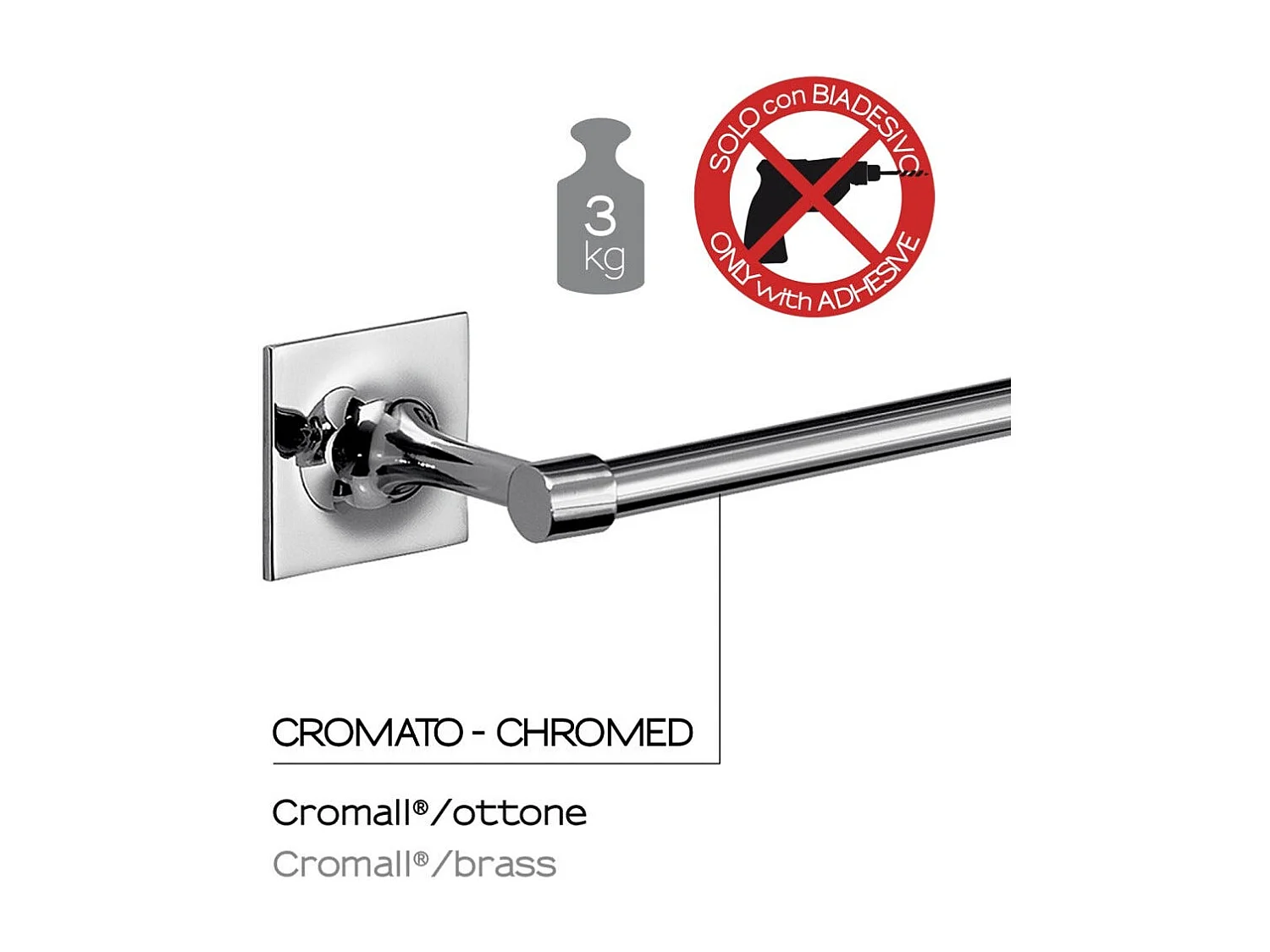 Porte-Serviettes Avec Une Longueur Modifiable En Laiton Chromé | Mimosa