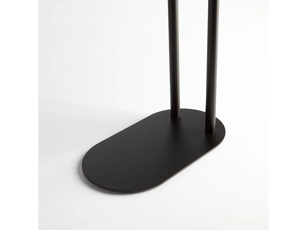 Lampadaire Avec 2 Bras Porte-Serviettes Design Noir Mat