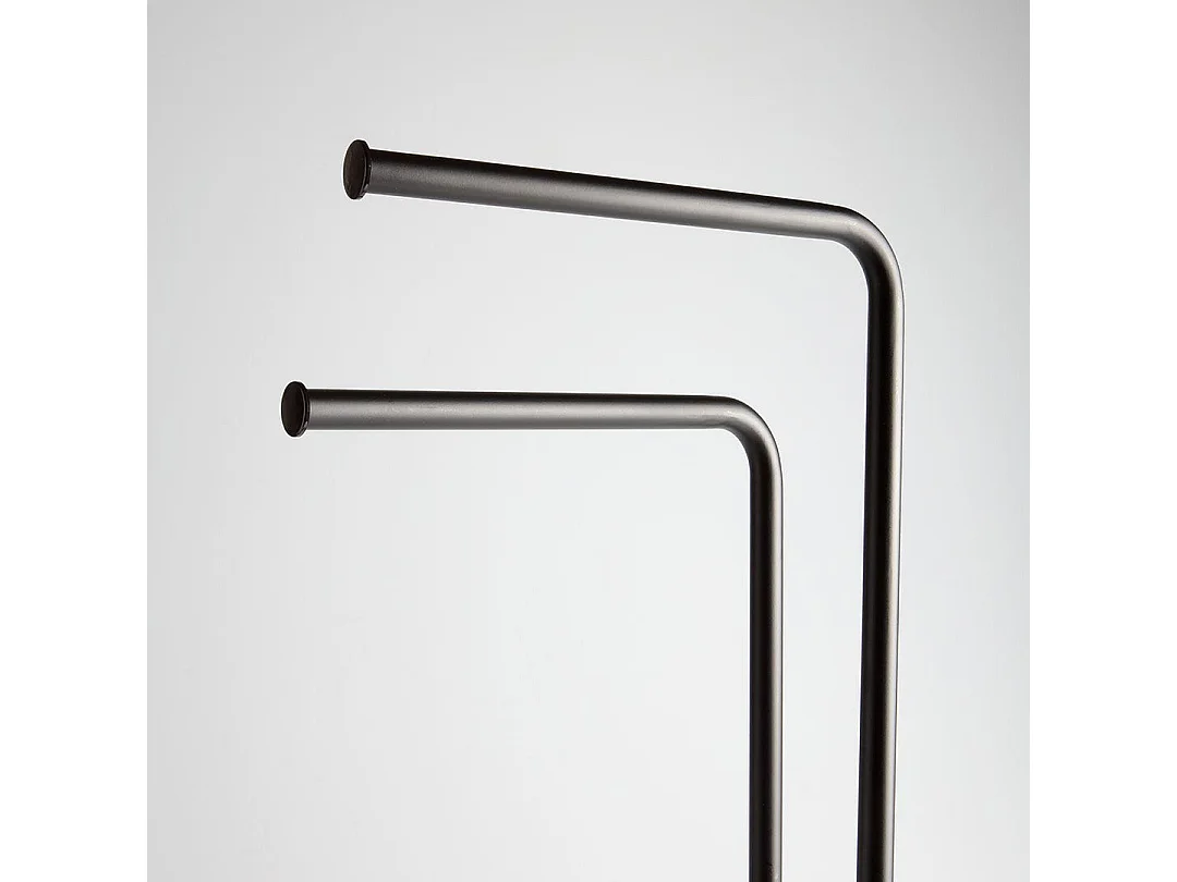 Lampadaire Avec 2 Bras Porte-Serviettes Design Noir Mat