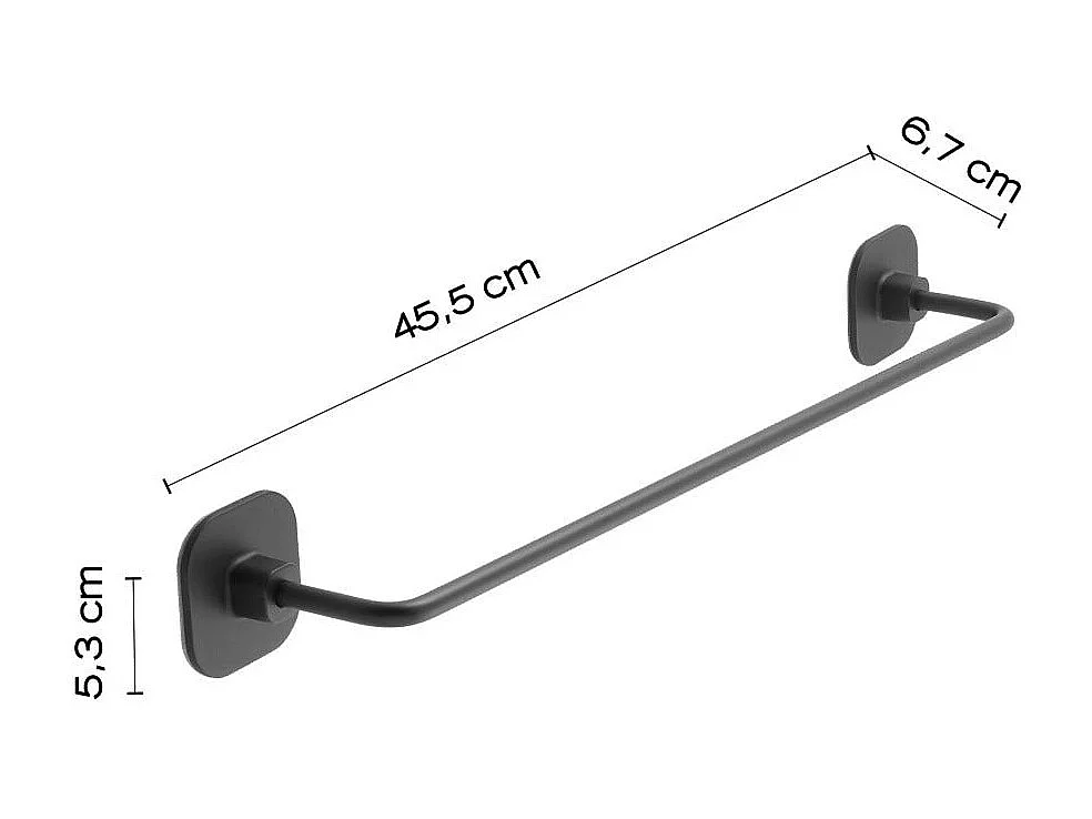 Porte-Serviettes De 45 Cm En Acier Inoxydable Noir Mat | Timo