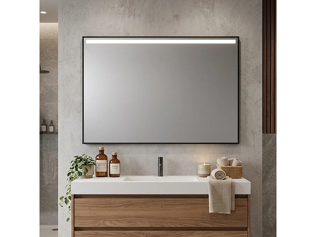 Miroir 100X70 Avec Bandeau Rétro-Éclairé Par Led