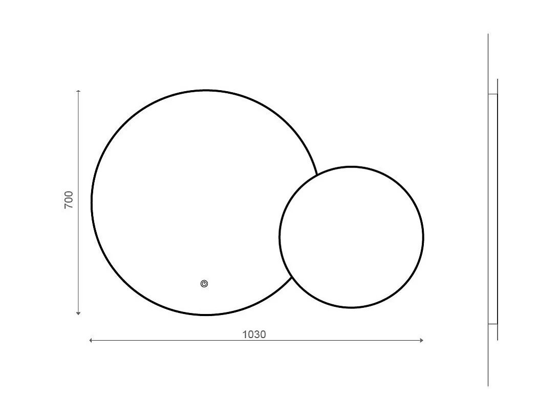 Double Miroir Rond Avec Bord Noir Et Rétro-Éclairage Par Leds