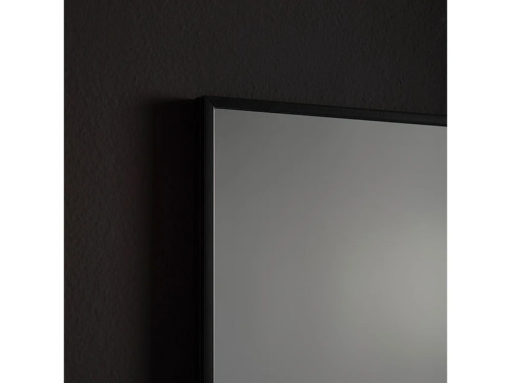 Miroir En Fil De Fer Poli 100X70 Réversible Avec Bordure Noire Mate