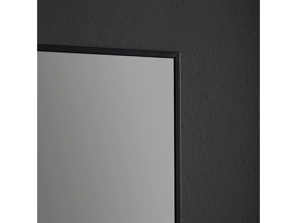 Miroir En Fil De Fer Poli 100X70 Réversible Avec Bordure Noire Mate