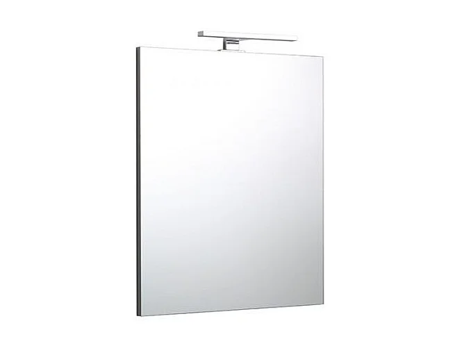 Miroir De Salle De Bains Réversible 80X60 Avec Lampe Chromée De 20Cm