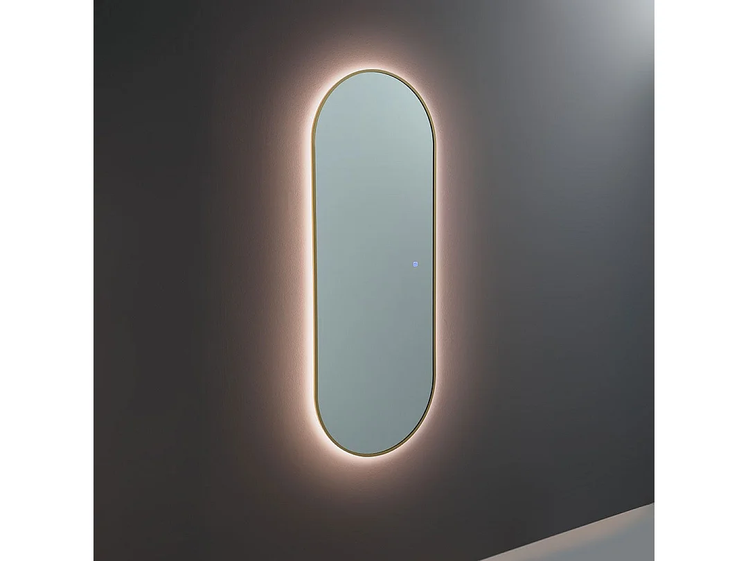 Miroir Led Rétro-Éclairé 60X160cm Cadre Effet Laiton