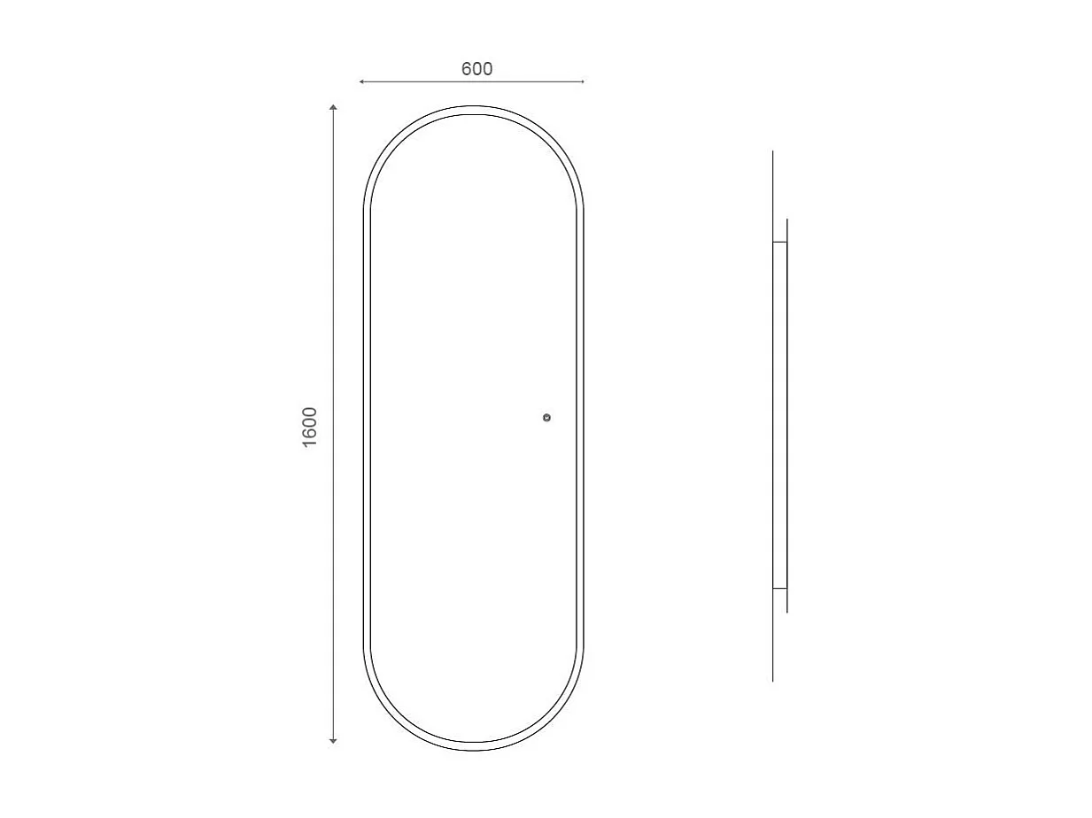Miroir Led Rétro-Éclairé 60X160cm Cadre Effet Laiton