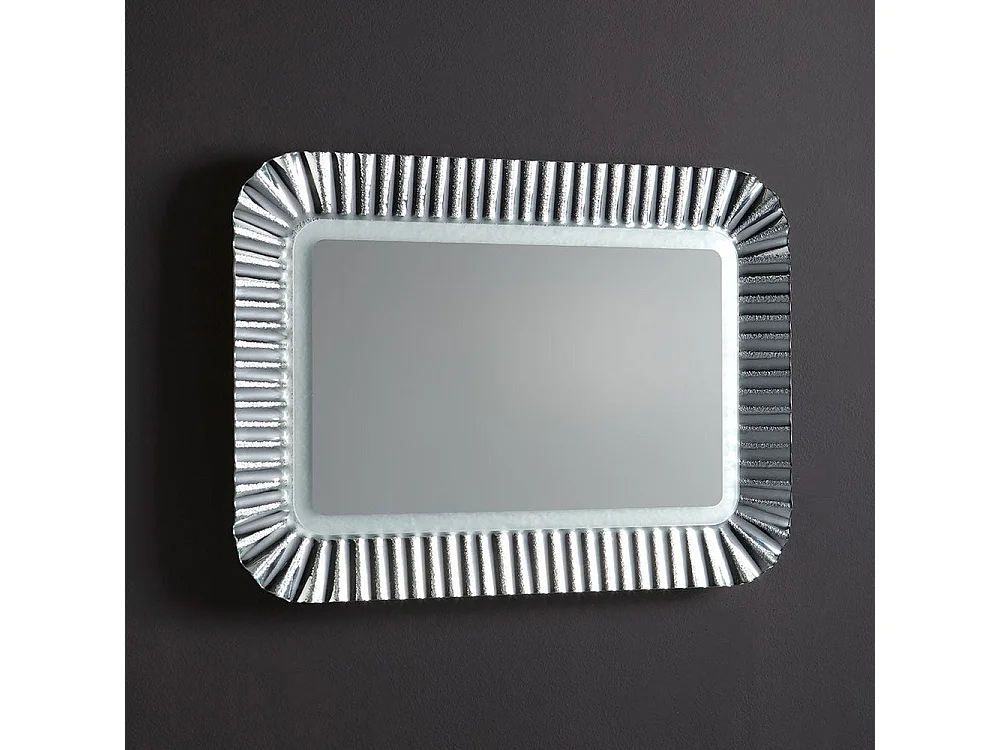 Miroir Avec Cadre En Verre Argenté, Lumière Led, Réversible 94X68