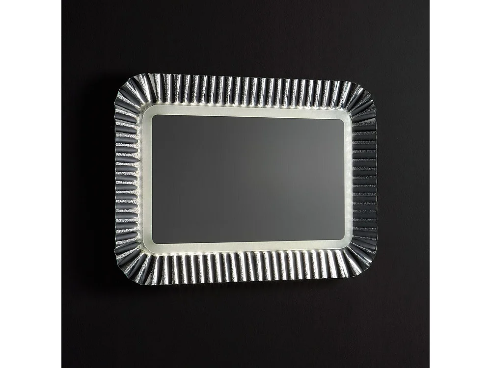 Miroir Avec Cadre En Verre Argenté, Lumière Led, Réversible 94X68