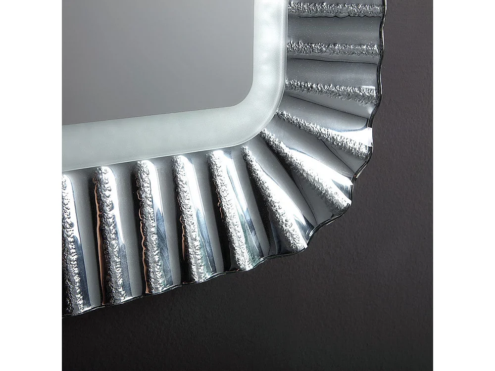 Miroir Avec Cadre En Verre Argenté, Lumière Led, Réversible 94X68