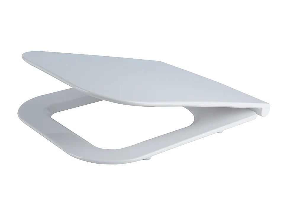 Couvercle De Toilette En Thermoplastique Blanc Brillant De Forme Q